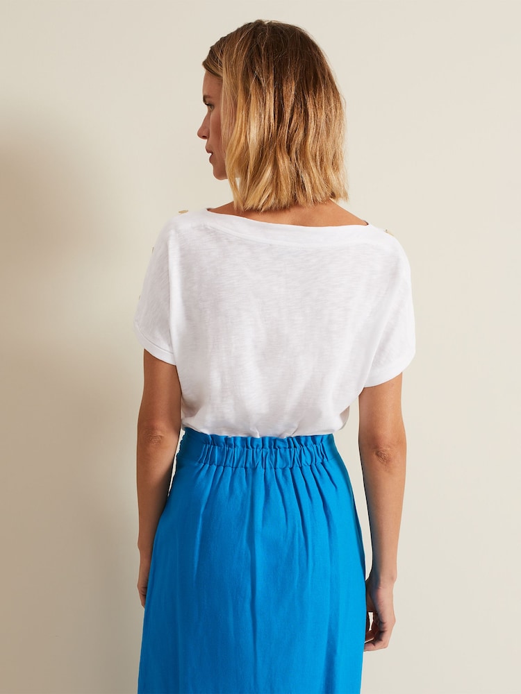 Phase Eight White Button Detail Suzie 100% Cotton Top - Image 2 of 6 Phase Eight White Button Detail Suzie 100% Cotton Top - Image 2 of 6