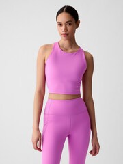 Gap Pink Built-in-Bra Racerback Crop Top - Image 1 of 5