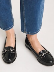 Simply Be Black Low Cut Snaffle Loafers In Extra Wide Fit - Image 3 of 5