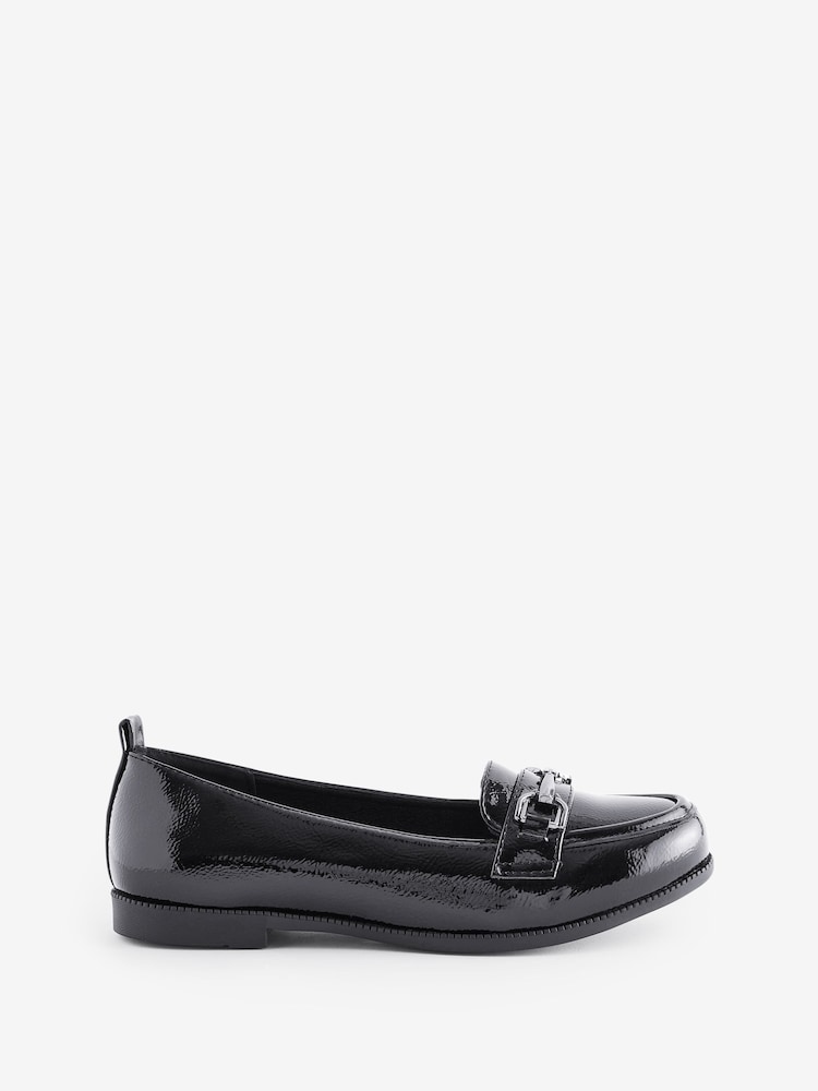Simply Be Black Low Cut Snaffle Loafers In Extra Wide Fit - Image 5 of 5