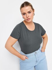 Yours Curve Grey Short Sleeve Body - Image 1 of 5