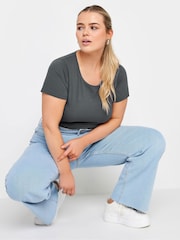 Yours Curve Grey Short Sleeve Body - Image 4 of 5