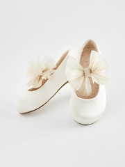 Ivory Wide Fit (G) Mary Jane Bridesmaid Bow Occasion Shoes - Image 1 of 5