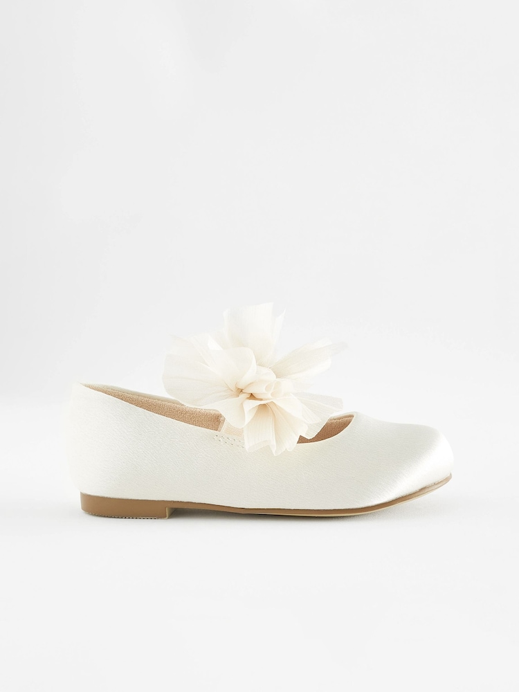 Ivory Wide Fit (G) Mary Jane Bridesmaid Bow Occasion Shoes - Image 2 of 5