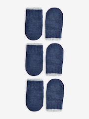 Navy Blue 3 Pair Magic Mittens Set (3mths-6yrs) - Image 1 of 2