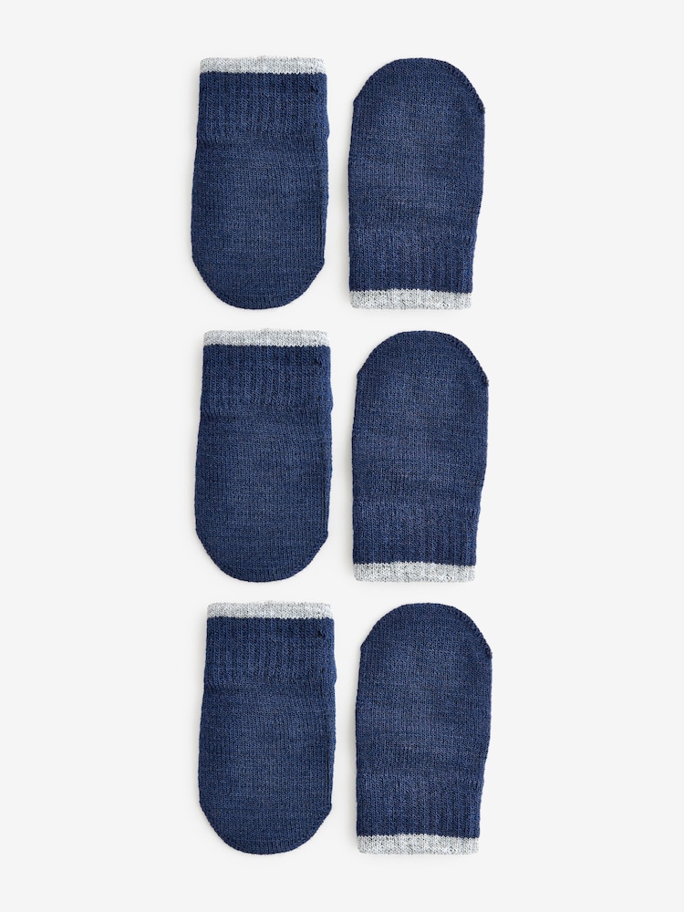 Navy Blue 3 Pair Magic Mittens Set (3mths-6yrs) - Image 1 of 2