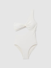 Reiss White Celia Asymmetric Cut-Out Swimsuit - Image 2 of 6