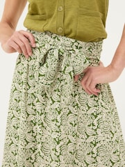 FatFace Sascha Green Damask Floral Midi Skirt - Image 4 of 6