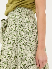 FatFace Sascha Green Damask Floral Midi Skirt - Image 5 of 6