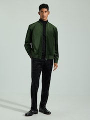 Green Velvet Bomber Jacket - Image 2 of 10