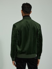Green Velvet Bomber Jacket - Image 3 of 10