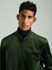 Green Velvet Bomber Jacket - Image 4 of 10