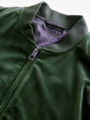 Green Velvet Bomber Jacket - Image 8 of 10