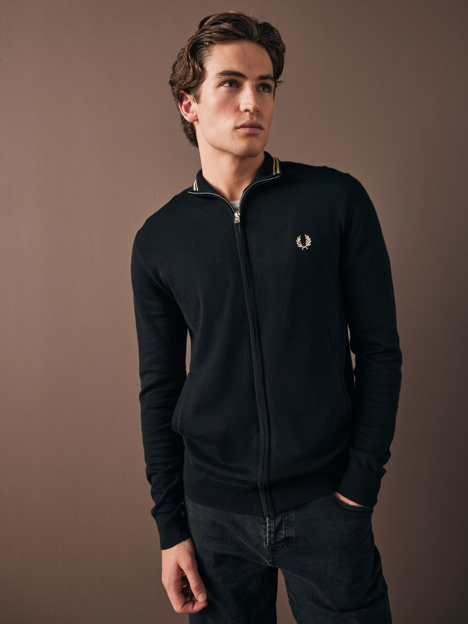 Knitted Cardigan Fred Perry Black Cardigan Buy Fred Perry Classic