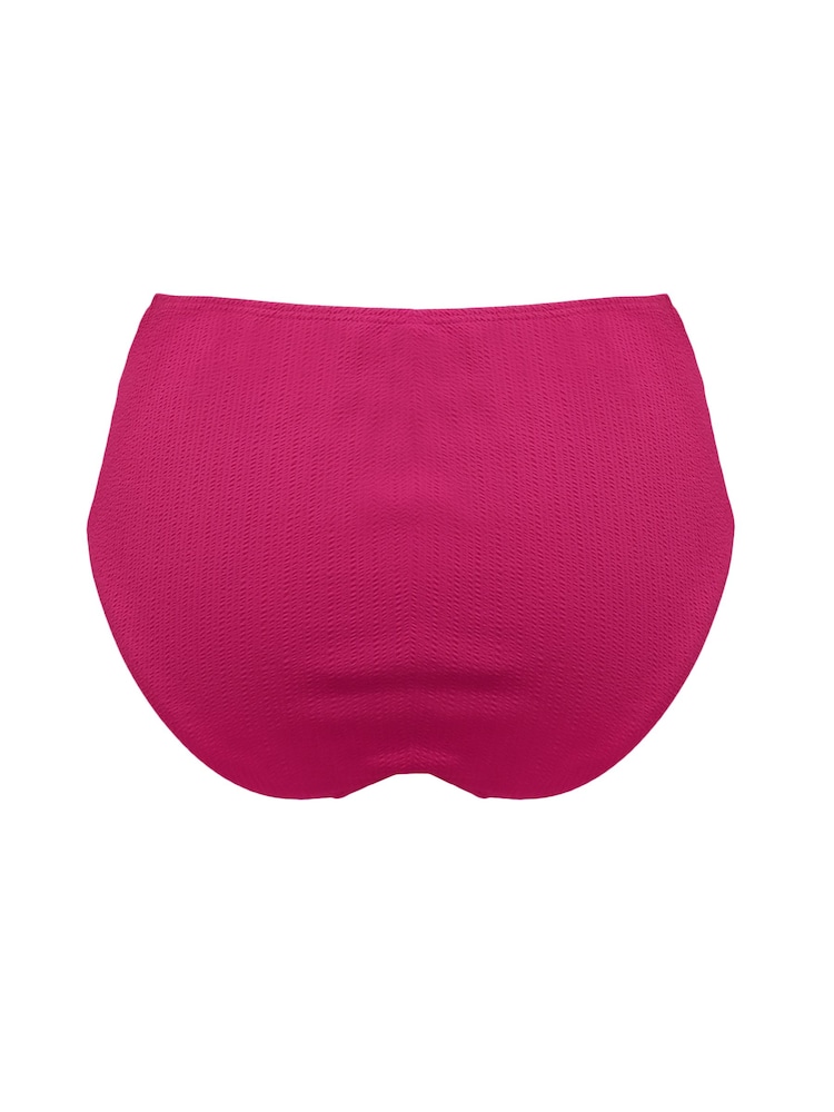 Pink - Pour Moi Cali Ribbed Texture High-Waist Belted Control Bikini Bottom - Bild 4 von 4 Pink - Pour Moi Cali Ribbed Texture High-Waist Belted Control Bikini Bottom - Bild 4 von 4