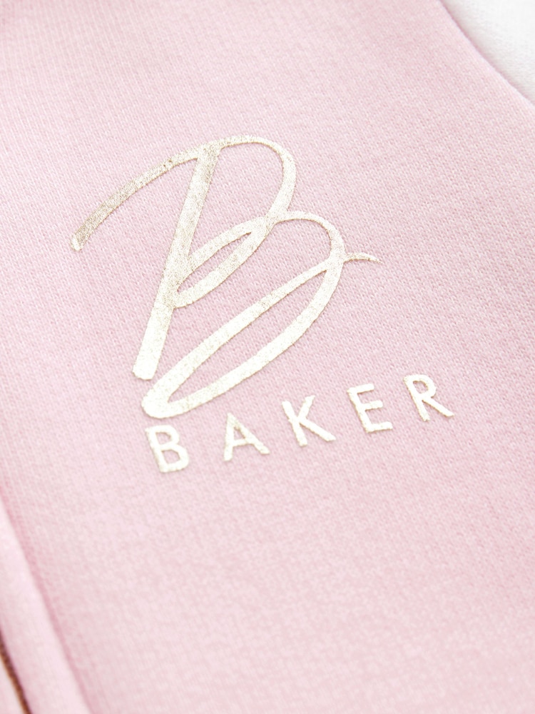 Baker by Ted Baker Pink Varsity 100% Cotton Pramsuit - Image 11 of 15