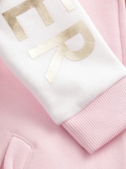 Baker by Ted Baker Pink Varsity 100% Cotton Pramsuit - Image 12 of 15
