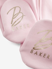 Baker by Ted Baker Pink Varsity 100% Cotton Pramsuit - Image 13 of 15