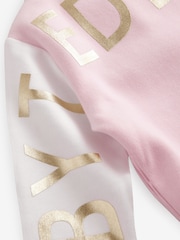 Baker by Ted Baker Pink Varsity 100% Cotton Pramsuit - Image 15 of 15