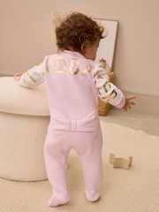 Baker by Ted Baker Pink Varsity 100% Cotton Pramsuit - Image 2 of 15