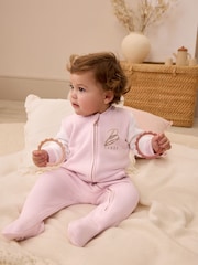 Baker by Ted Baker Pink Varsity 100% Cotton Pramsuit - Image 3 of 15