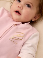 Baker by Ted Baker Pink Varsity 100% Cotton Pramsuit - Image 4 of 15