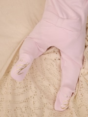 Baker by Ted Baker Pink Varsity 100% Cotton Pramsuit - Image 5 of 15
