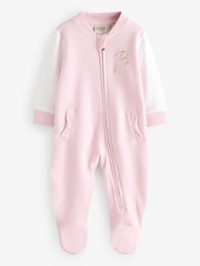Baker by Ted Baker Pink Varsity 100% Cotton Pramsuit - Image 7 of 15