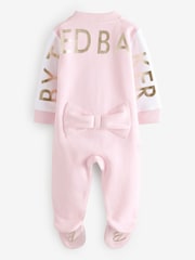 Baker by Ted Baker Pink Varsity 100% Cotton Pramsuit - Image 8 of 15