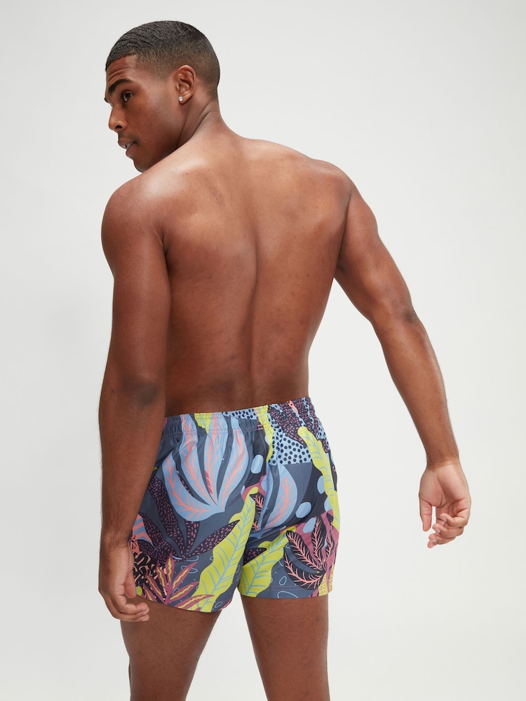 Розовый - Мужские пляжные шорты с цифровым принтом Speedo 14 дюймов - Изображение 2 из 6