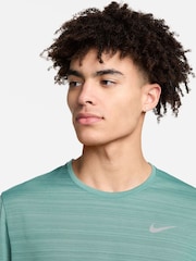 Nike Green Dri-FIT Miler Breathe Running T-Shirt - Image 3 of 7