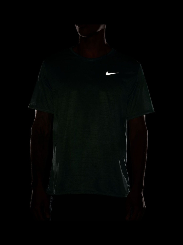 Nike Green Dri-FIT Miler Breathe Running T-Shirt - Image 7 of 7