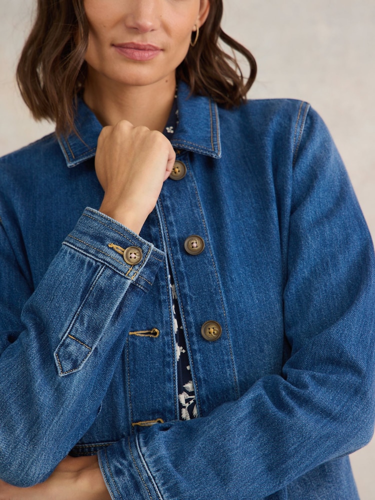 White Stuff Blue Carrie Denim Jacket - Image 4 of 7