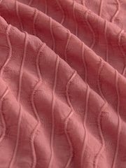 Rose Pink Textured Mesh Roll Neck Top - Image 5 of 5