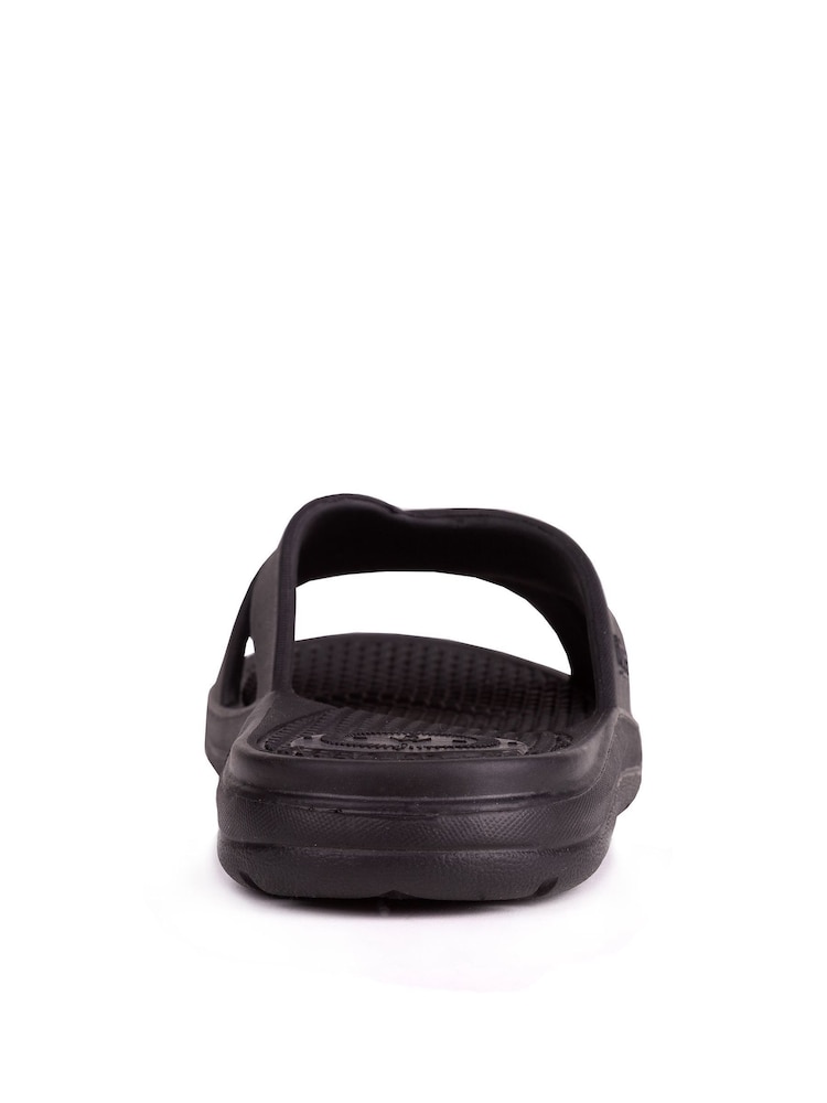 Totes Black Ladies Bounce Cross Slider Sandals - Image 3 of 5