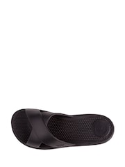 Totes Black Ladies Bounce Cross Slider Sandals - Image 4 of 5