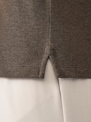 Brown Marl Long Sleeve Pique Polo Shirt - Image 5 of 8