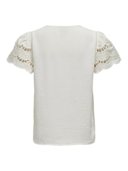 Weiß - Jdy Broderie Bluse mit Rüschendetail - Bild 5 von 5