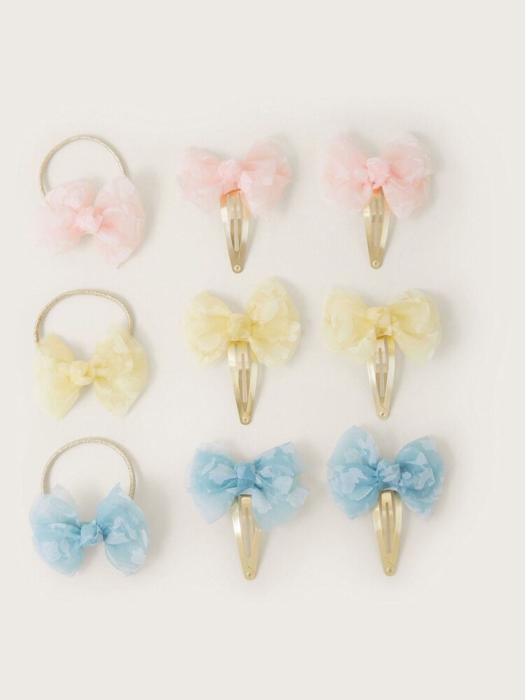 Monsoon Gold Lacey Bow 9 Piece Hair Set - Image 1 of 2