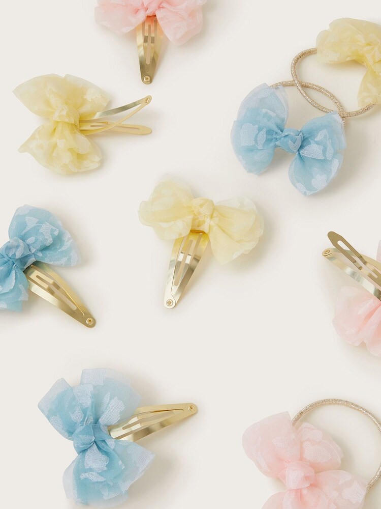 Monsoon Gold Lacey Bow 9 Piece Hair Set - Image 2 of 2