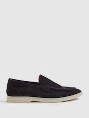Mornarica - Reiss Kason Suede Slip-On Loafers - Slika 1 iz 5