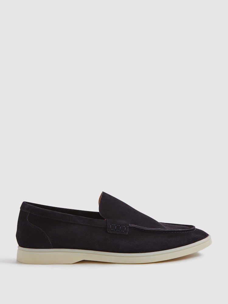Mornarica - Reiss Kason Suede Slip-On Loafers - Slika 1 iz 5