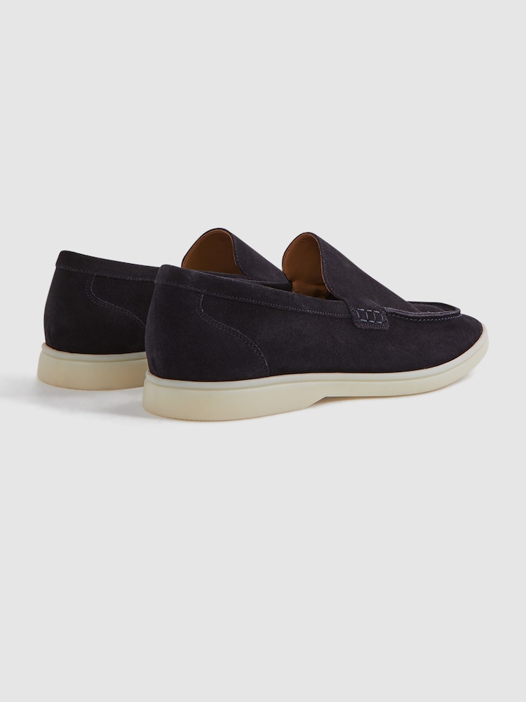 Reiss Navy Kason Suede Slip-On Loafers - Image 4 of 5