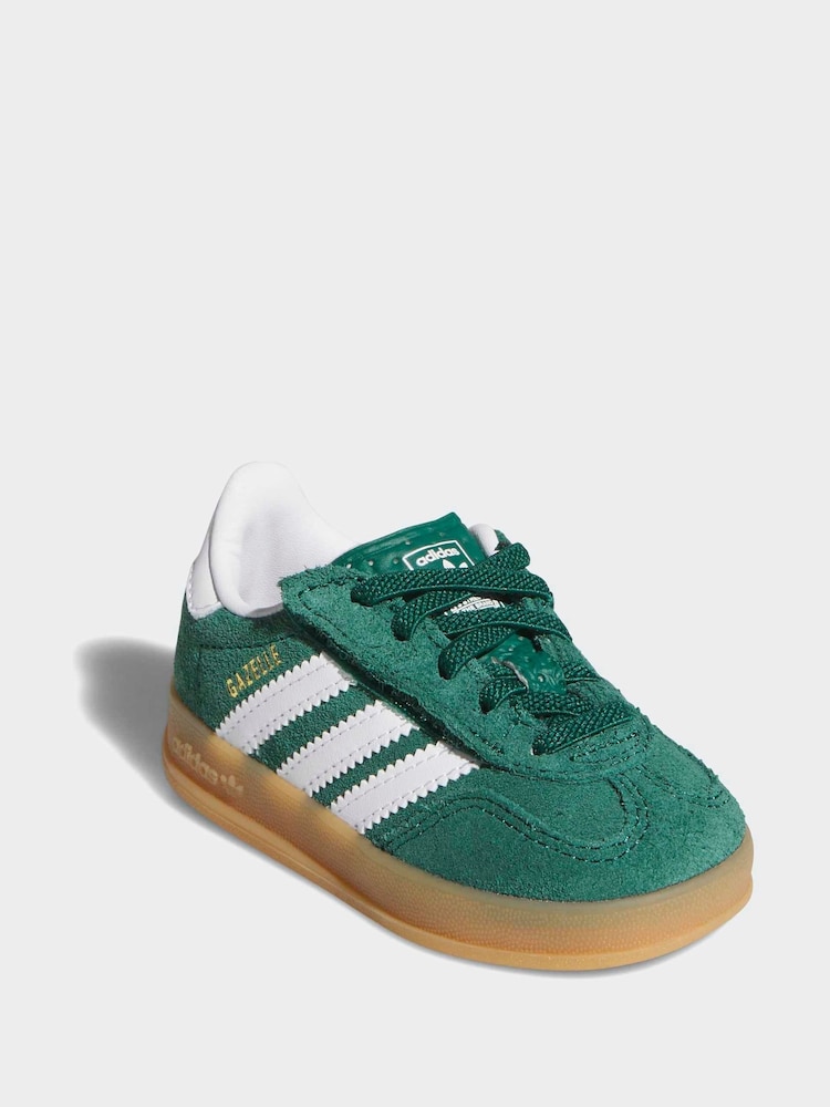 adidas Originals Green Gazelle Indoor Comfort Closure Elastic Lace Shoes - Image 2 of 9