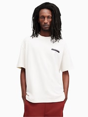 AllSaints White Redact Crew T-Shirt - Image 4 of 7