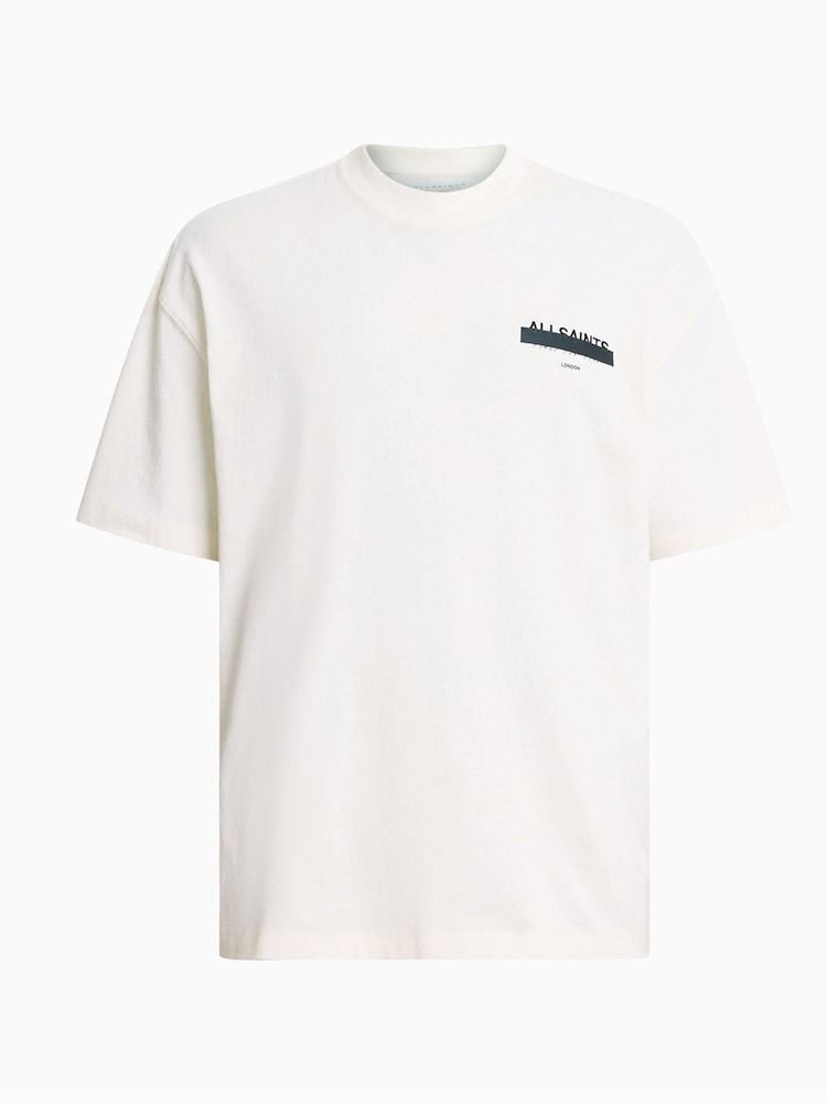 AllSaints White Redact Crew T-Shirt - Image 7 of 7