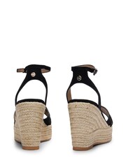 BOSS Black Suede Wedge Sandals With Ankle Strap - Image 3 of 4