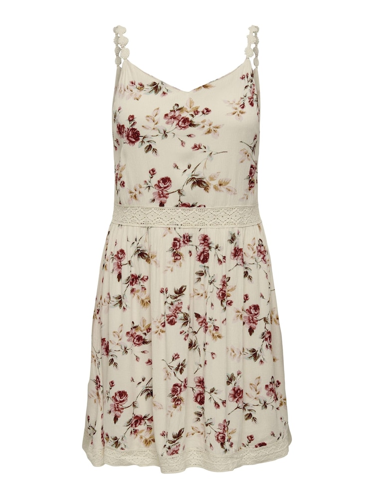 Only Crochet Trim Floral Imprimeu Cami Mini Rochie - Image 3 of 4