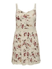 ONLY Cream Crochet Trim Floral Print Cami Mini Dress - Image 7 of 7