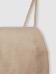 Reiss Neutral Kiana Wool Strappy Tie-Back Top - Image 5 of 6